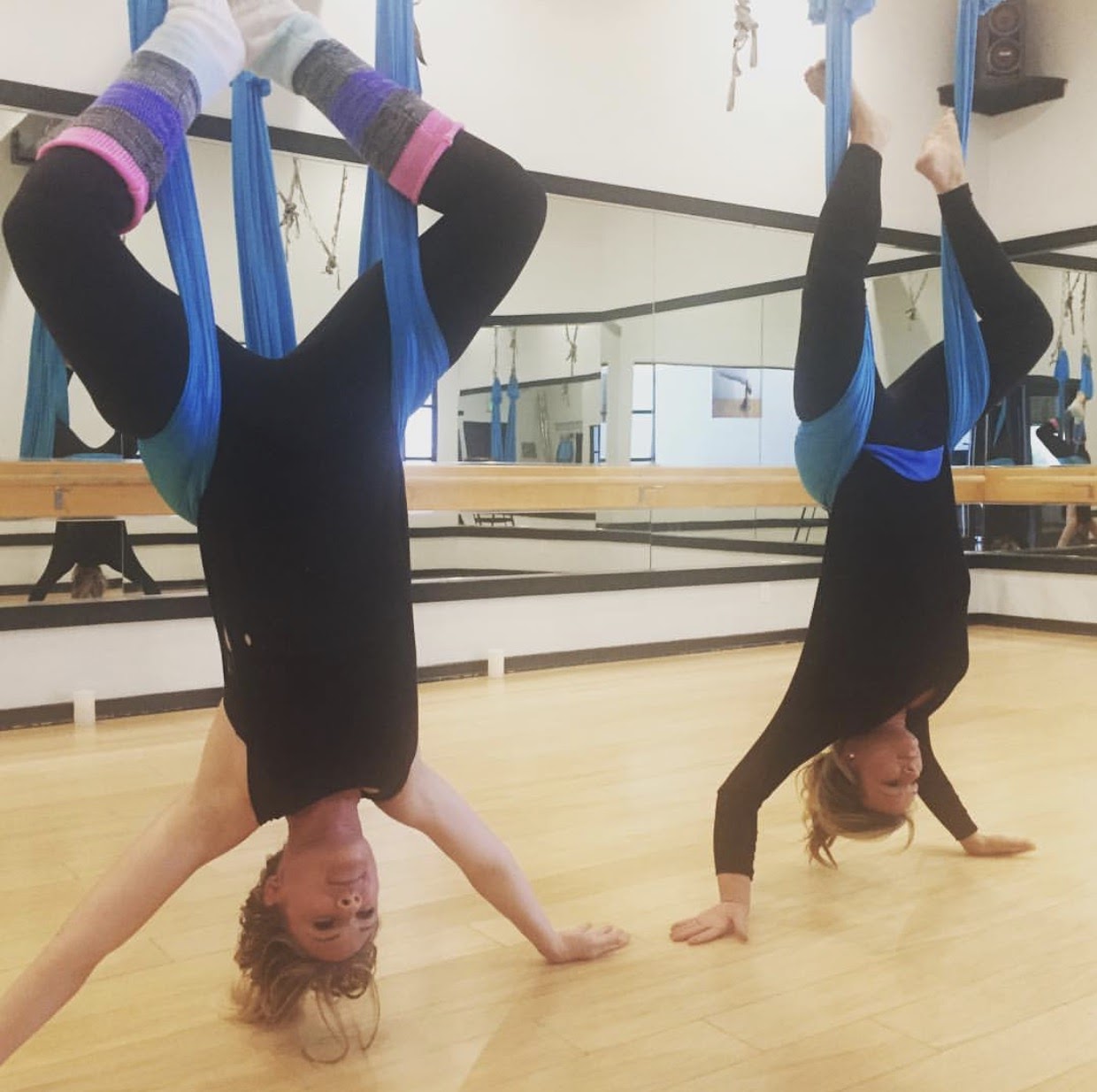 Partner aerial yoga photo